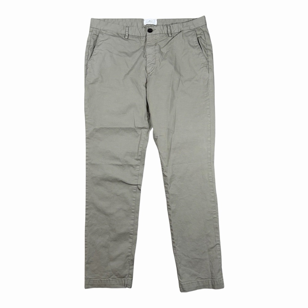 Mr P. Porter Pants Men Fits 38x31 Gray Green Twill Straight Chino Casual Cotton